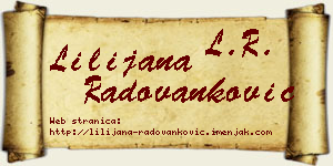 Lilijana Radovanković vizit kartica